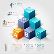 3d business infographics staircase diagram N2