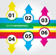 Colorful ribbon style infographics set template