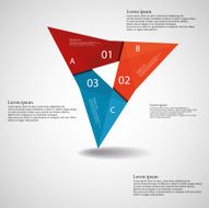 Triangle origami infographic light