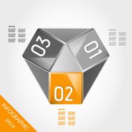 orange paper innfographic element with three options