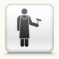 Square Button with Grill Person