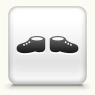 Square Button with Baby Shoes