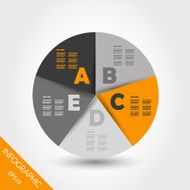 orange infographic ring with five options