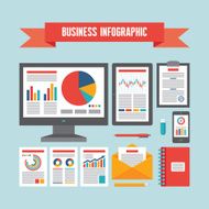 Business Infographic Documents - Vector Concept Illustration N2
