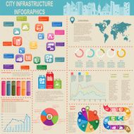Set of elements infrastructure city vector infographics N15