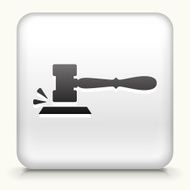 Square Button with Gavel