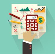 Flat design Business concept with hand Accounting infographic N2