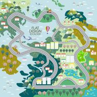 top view of ecology concept in flat