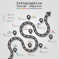 Road infographic timeline element layout Vector N6