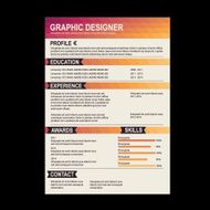 Resume template CV creative background
