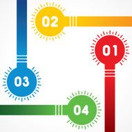Modern info-graphics options banner with bulbs - Vector illustration