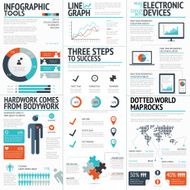Big colorful set of infographic business elements in vector