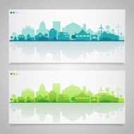 Small town and village silhouettes Multicolored collection