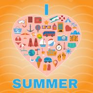 Vacation flat colorful icon set N2