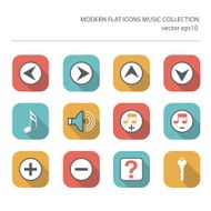 Modern flat icons vector collection with long shadow effect N8