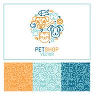 Vector logo design template for pet shops