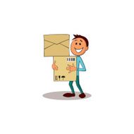 Delivery man with boxes