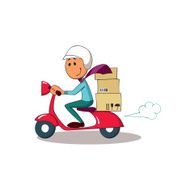 Courier on scooter Delivery service