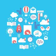 Creativity and motivation flat icons background N2