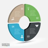 Vector isometric circle element for infographic N5