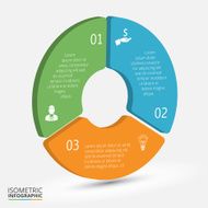 Vector isometric circle element for infographic N6