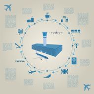 Airport air travel infographic with design elements