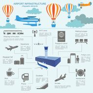 Airport air travel infographic with design elements N6