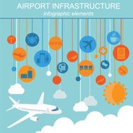 Airport air travel infographic with design elements N8