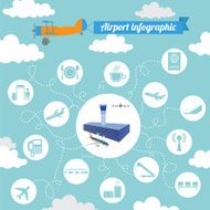 Airport air travel infographic with design elements N9