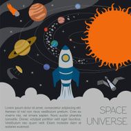Space universe graphic design Infographic template N9