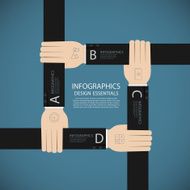 Business hands concept Infographic flat style Vector Template N2