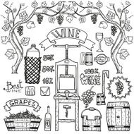 Vector wine infographics with illustrations Winemaking design