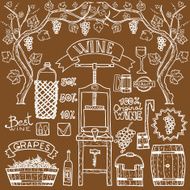 Vector wine infographics illustrations Winemaking design