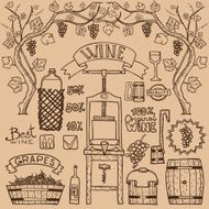Vector wine infographics design Winemaking