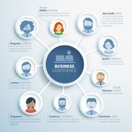 Colorful vector infographics of online business conference