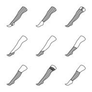 Set of STOCKINGS icons with different types Vector N2