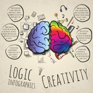The left and right hemispheres of the brain