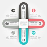 Modern business circle origami style options banner N4