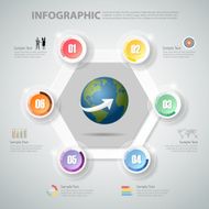 Design Infographic 6 steps template for bussiness concept N2