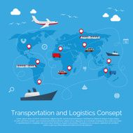Vector flat global transportation concept illustration N2