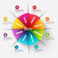 Abstract 3D digital business origami diagram Infographic N2