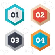 Step one two three icons Sequence of options