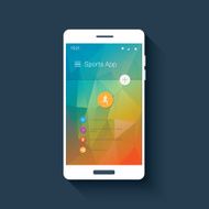 Fitness tracker application user interface with icons for running