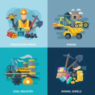 Mining Icons Flat Set N2