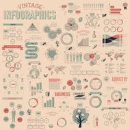 Set of vintage infographics design elements