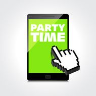 Party time words display on High-quality smartphone screen