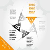 orange infographic triangular labels in star