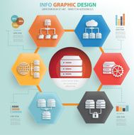 Database and Network info graphic design vector