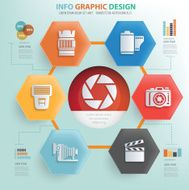 Photography info graphic design vector N3