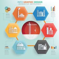 Factory and industry info graphic design vector